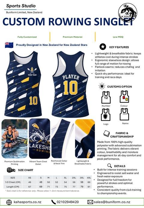 Kaha Sports catalogue: Rowing Singlet