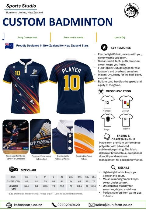 Kaha Sports catalogue: Badminton Jersey