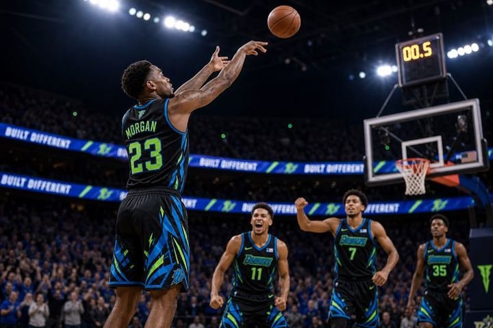 Basketball players in custom team uniforms
